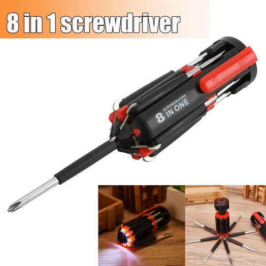 Car Supplies 8 In 1 Screwdriver With LED Flashlight Car Portable Multifunctional Outdoor Tools - Unique Unique Unique Car Supplies 8 In 1 Screwdriver With LED Flashlight Car Portable Multifunctional Outdoor Tools
