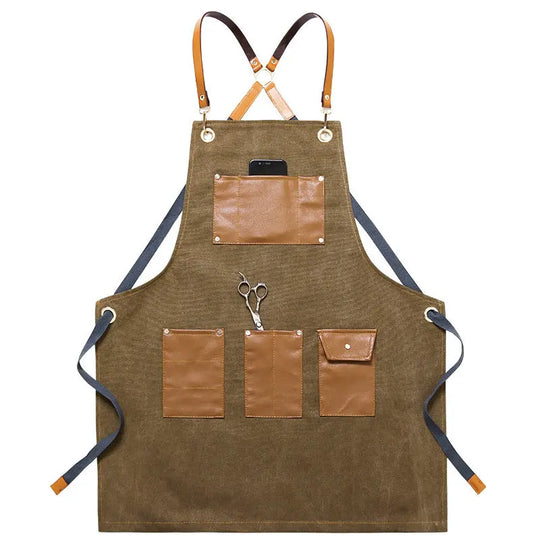 Apron Work Denim Barber Milk Tea Shop Baking Floral Restaurant Work Clothes Men And Women Art - Unique Unique Unique Apron Work Denim Barber Milk Tea Shop Baking Floral Restaurant Work Clothes Men And Women Art