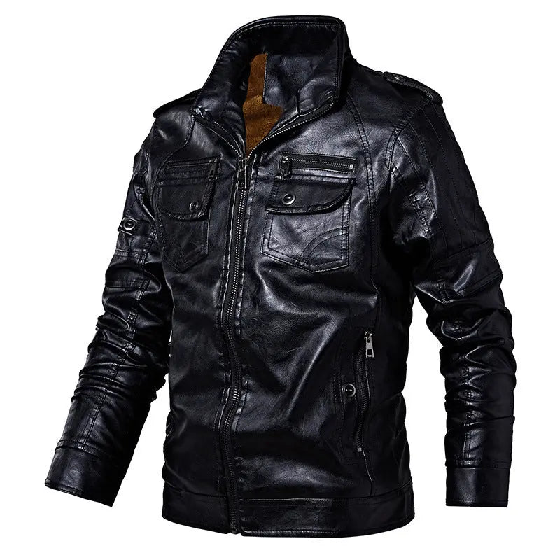 Men's winter casual fleece motorcycle jacket Unique