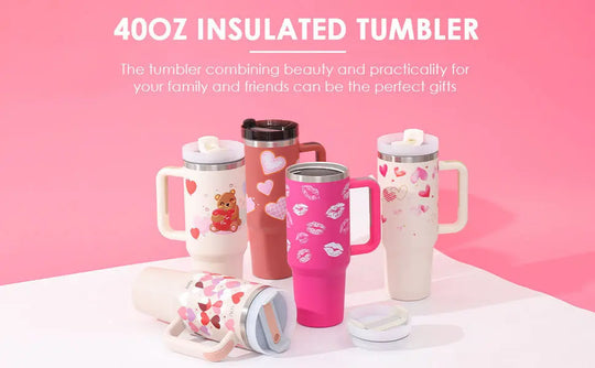 40 Oz Tumbler With Handle Straw Insulated, Stainless Steel Spill Proof Vacuum Coffee Cup Tumbler With Lid Tapered Mug Gifts For Valentine Lover Suitable For Car Gym Office Travel - Unique Unique Unique 40 Oz Tumbler With Handle Straw Insulated, Stainless Steel Spill Proof Vacuum Coffee Cup Tumbler With Lid Tapered Mug Gifts For Valentine Lover Suitable For Car Gym Office Travel