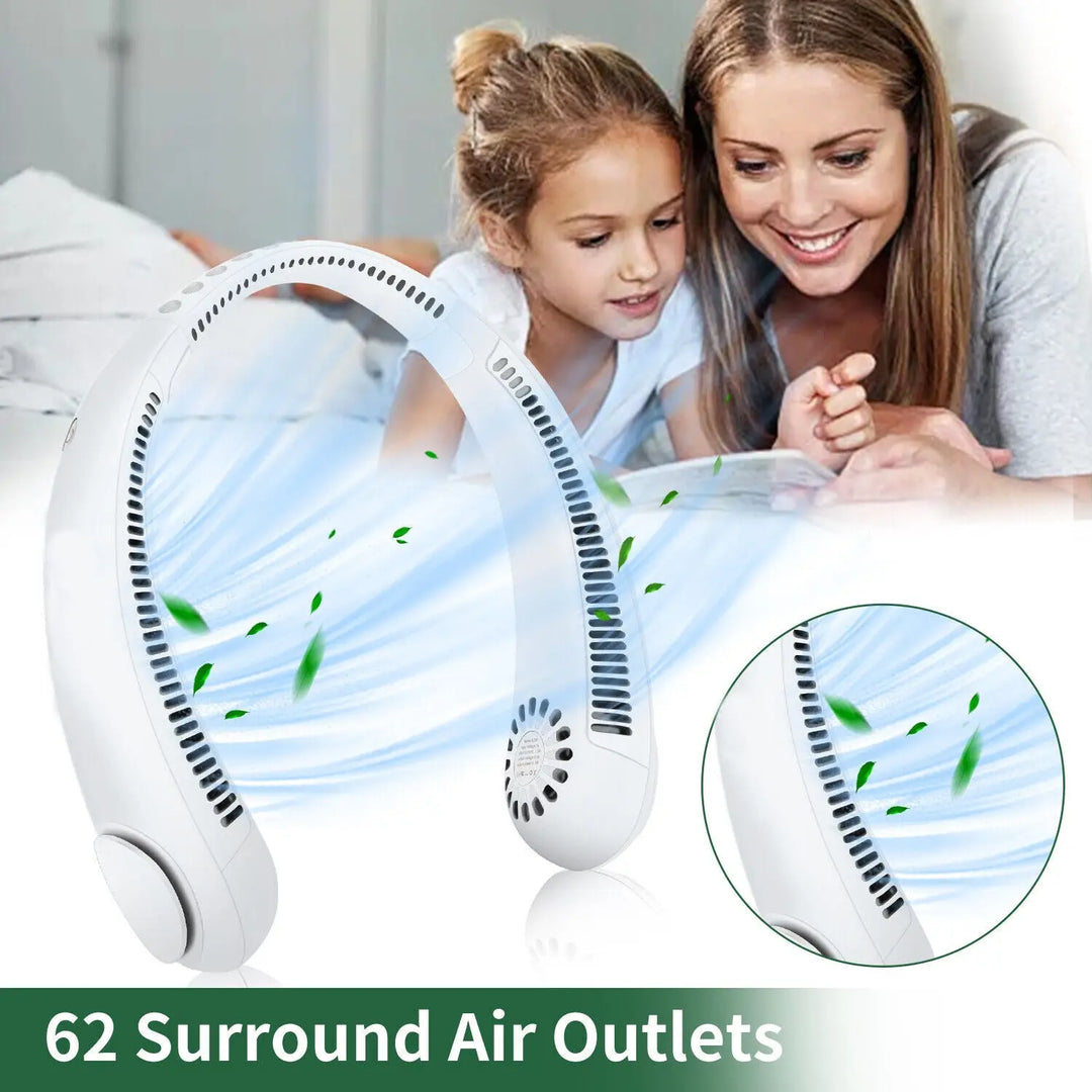 Hanging Neck Fan Portable Cooling Fan USB Leafless 360 Degree Neckband Fan 78 Surround Air Outlets 4000Mah Rechargeable - Unique Unique Unique Hanging Neck Fan Portable Cooling Fan USB Leafless 360 Degree Neckband Fan 78 Surround Air Outlets 4000Mah Rechargeable
