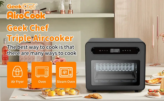 Geek Chef Steam Air Fryer Toast Oven Combo , 26 QT Steam Convection Oven Countertop , 50 Cooking Presets, With 6 Slice Toast, 12 In Pizza, Black Stainless Steel. Prohibited From Listing On Amazon - Unique Unique Unique Geek Chef Steam Air Fryer Toast Oven Combo , 26 QT Steam Convection Oven Countertop , 50 Cooking Presets, With 6 Slice Toast, 12 In Pizza, Black Stainless Steel. Prohibited From Listing On Amazon