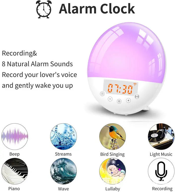 wifi voice control smart wake-up light alarm clock sunrise natural wake-up light - Unique Unique Unique wifi voice control smart wake-up light alarm clock sunrise natural wake-up light