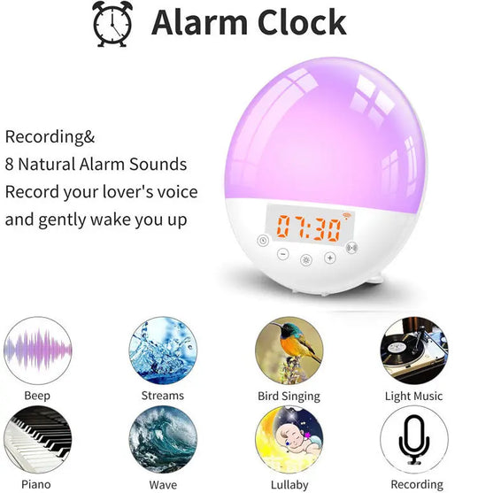 wifi voice control smart wake-up light alarm clock sunrise natural wake-up light - Unique Unique Unique wifi voice control smart wake-up light alarm clock sunrise natural wake-up light