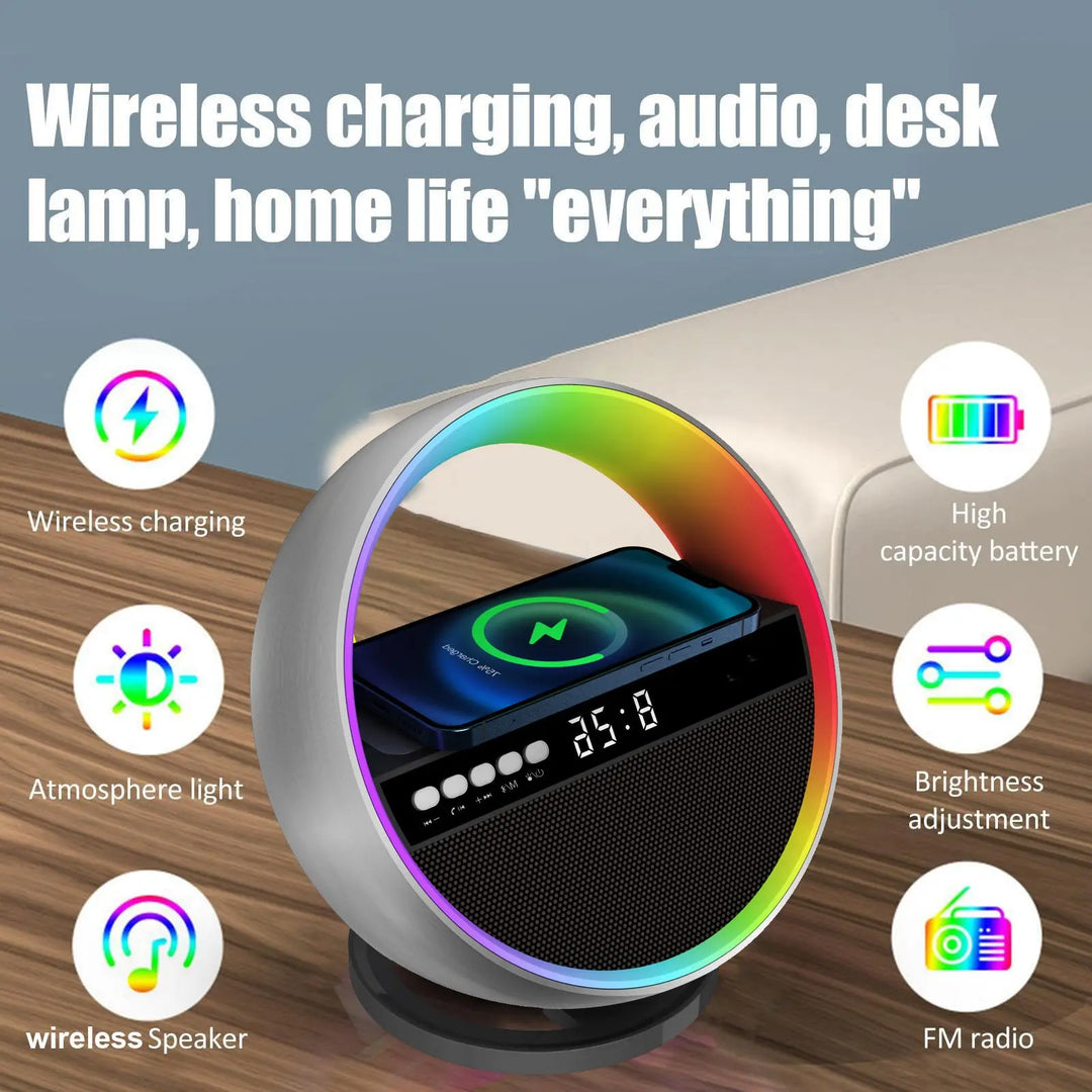 2024 New Multifunction RGB Night Light Wireless Charger Bluetooth-compatible Speaker Large G Ambience Light Home Decor - Unique Unique Unique 2024 New Multifunction RGB Night Light Wireless Charger Bluetooth-compatible Speaker Large G Ambience Light Home Decor