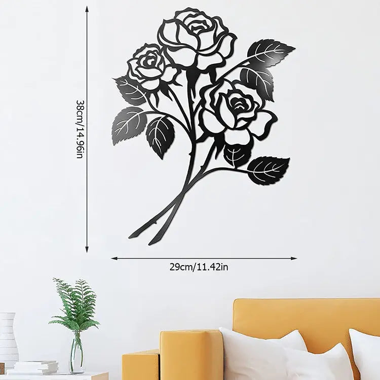 Metal Rose Art Wall Decorations Iron Wall Hanging - Unique Unique Unique Metal Rose Art Wall Decorations Iron Wall Hanging