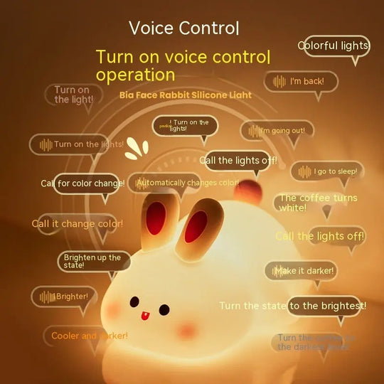 Cute LED Night Light Touch Sensor Cartoon Kid's Nightlights Big Face Rabbit Silicone Night Light Christmas Gift Bedside Lamp Home Decor - Unique Unique Unique Cute LED Night Light Touch Sensor Cartoon Kid's Nightlights Big Face Rabbit Silicone Night Light Christmas Gift Bedside Lamp Home Decor