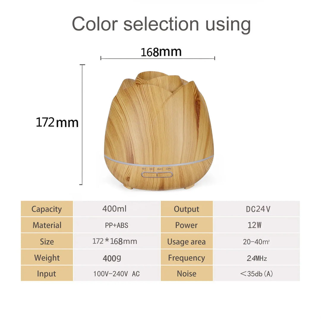 Light Wood Grain 400ml Colorful Light Rose Humidifier - Unique Unique Unique Light Wood Grain 400ml Colorful Light Rose Humidifier