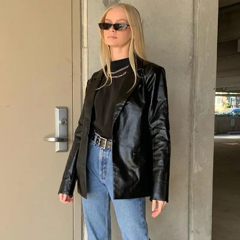 New product women's fashion leather PU suit - Unique Unique Unique New product women's fashion leather PU suit
