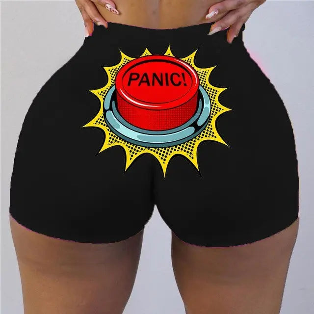 Plus Size Print Skinny Women Clothes Graphic Biker Shorts - Unique Unique Unique Plus Size Print Skinny Women Clothes Graphic Biker Shorts