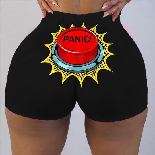 Plus Size Print Skinny Women Clothes Graphic Biker Shorts - Unique Unique Unique Plus Size Print Skinny Women Clothes Graphic Biker Shorts