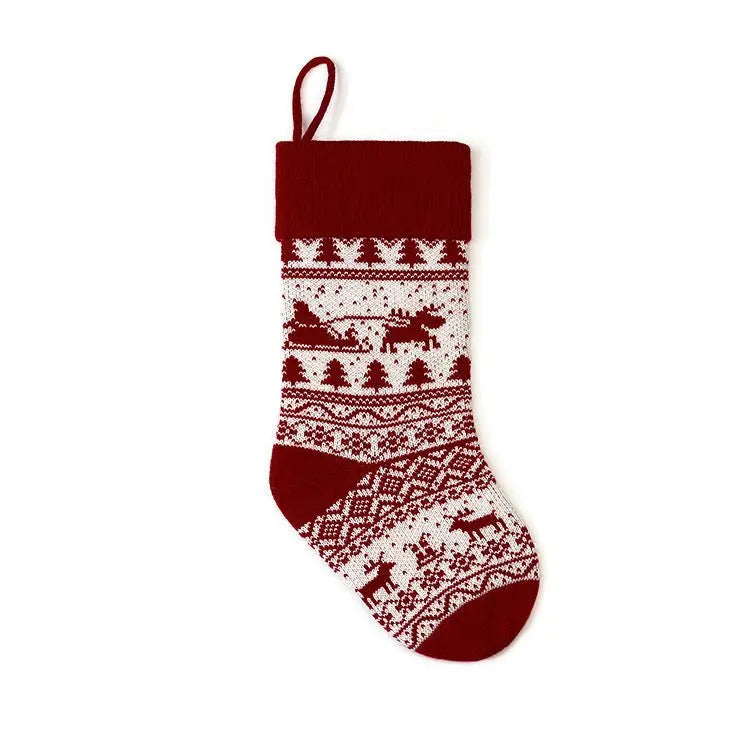 European And American Jacquard Yarn Gift Bag Christmas Decoration - Unique Unique Unique European And American Jacquard Yarn Gift Bag Christmas Decoration