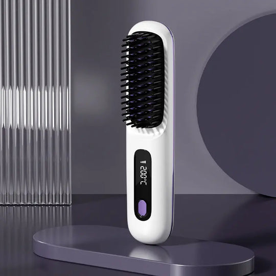 2 In 1 Straight Hair Comb Wireless Hair Straightener Brush Hair Fast Heating Portable Hot Curler USB Charging - Unique Unique Unique 2 In 1 Straight Hair Comb Wireless Hair Straightener Brush Hair Fast Heating Portable Hot Curler USB Charging