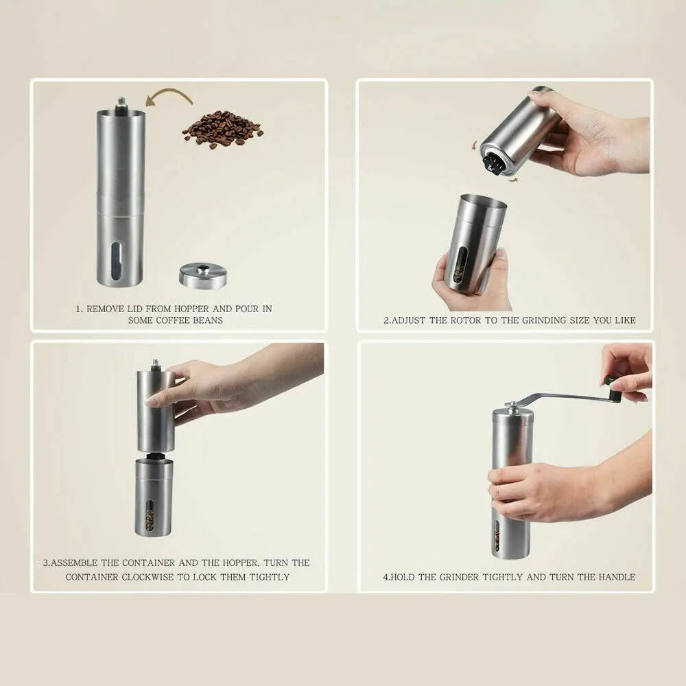 Hand Crank Pepper Conical Burr Grinder Coffee Beans Mill Muller Stainless Steel - Unique Unique Unique Hand Crank Pepper Conical Burr Grinder Coffee Beans Mill Muller Stainless Steel