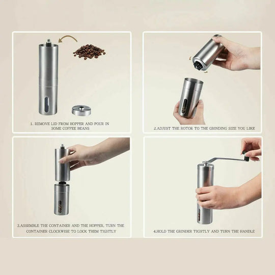Hand Crank Pepper Conical Burr Grinder Coffee Beans Mill Muller Stainless Steel - Unique Unique Unique Hand Crank Pepper Conical Burr Grinder Coffee Beans Mill Muller Stainless Steel