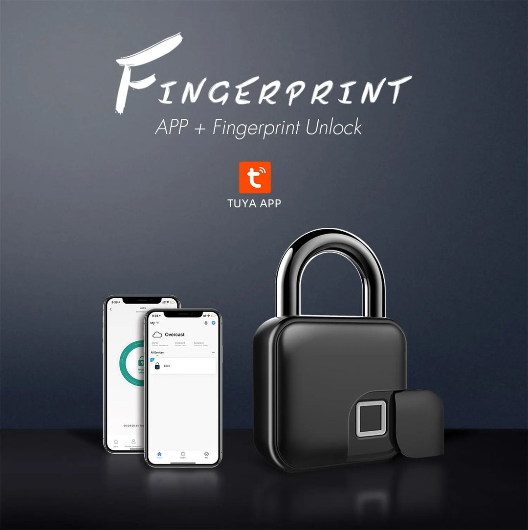 Smart Fingerprint Padlock Bluetooth Dorm Anti-theft Lock Remote - Unique Unique Unique Smart Fingerprint Padlock Bluetooth Dorm Anti-theft Lock Remote