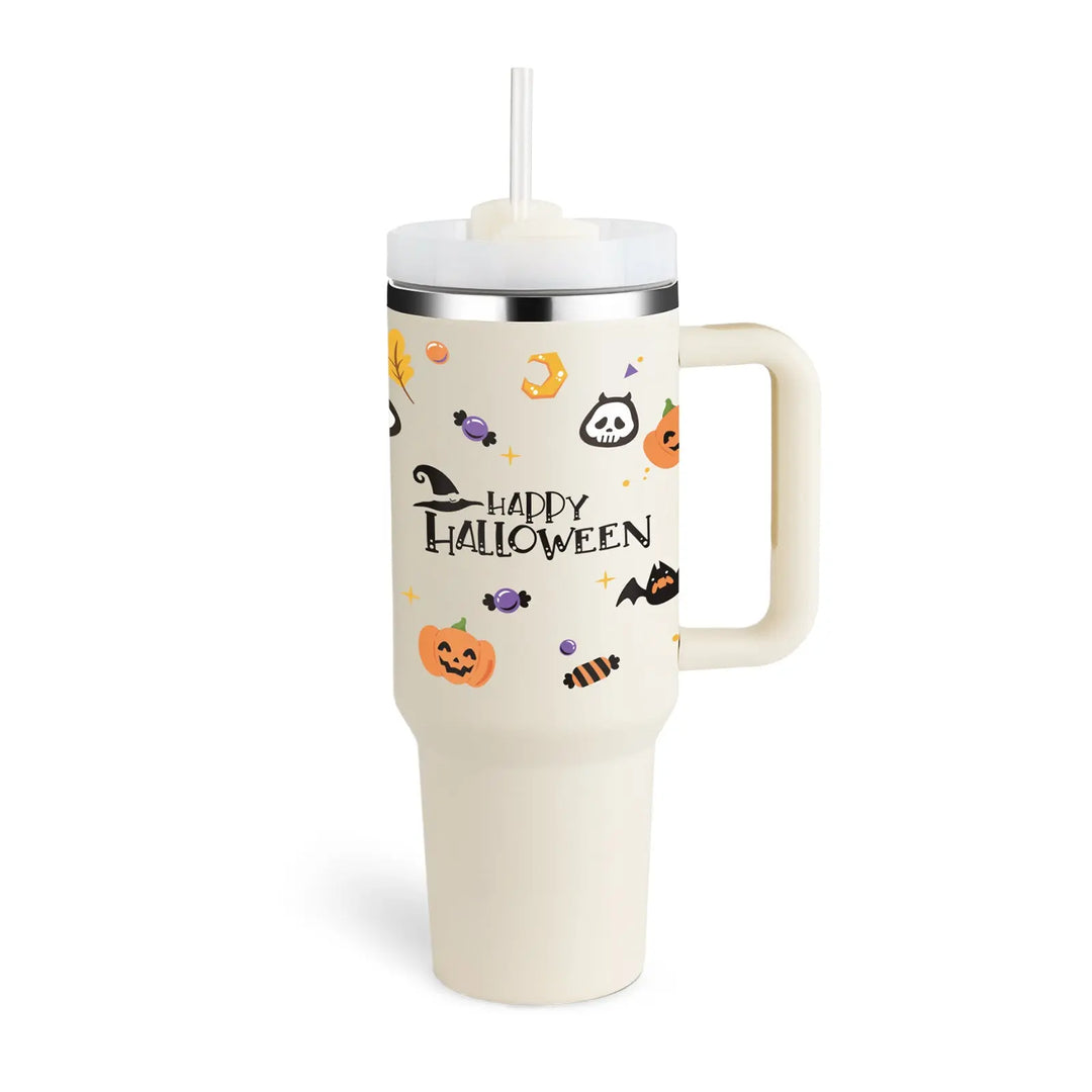 40 Oz Tumbler With Handle Straw Insulated, Stainless Steel Spill Proof Vacuum Coffee Cup Tumbler With Lid Tapered Mug Gifts For Valentine Lover Suitable For Car Gym Office Travel Unique