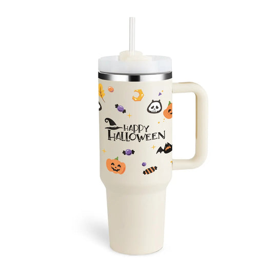 40 Oz Tumbler With Handle Straw Insulated, Stainless Steel Spill Proof Vacuum Coffee Cup Tumbler With Lid Tapered Mug Gifts For Valentine Lover Suitable For Car Gym Office Travel Unique