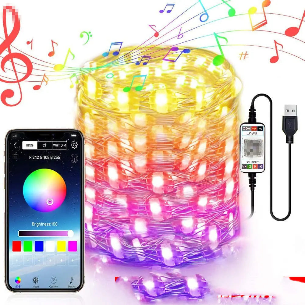 Smart Phone APP Copper Wire Light String - Unique Unique Unique Smart Phone APP Copper Wire Light String