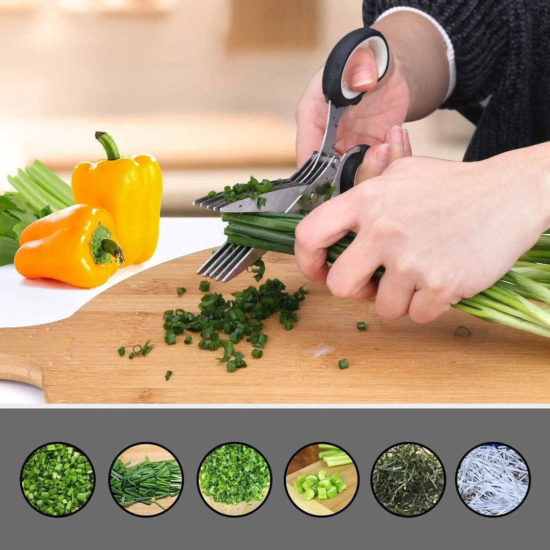 Herb Scissors With Multi Blades Stainless Steel Fast Cutting Shear Kitchen Tool - Unique Unique Unique Herb Scissors With Multi Blades Stainless Steel Fast Cutting Shear Kitchen Tool