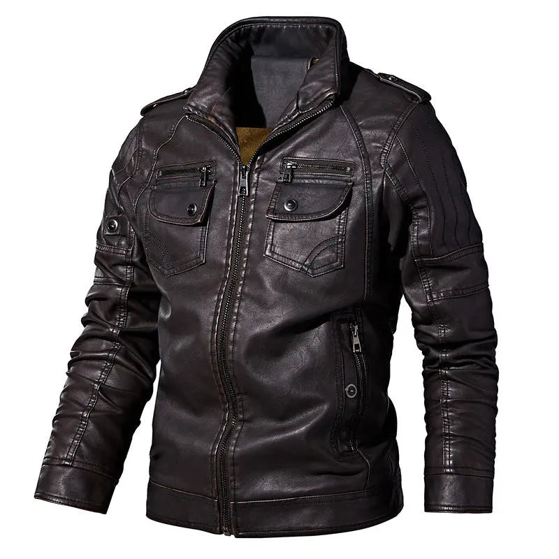 Men's winter casual fleece motorcycle jacket Unique