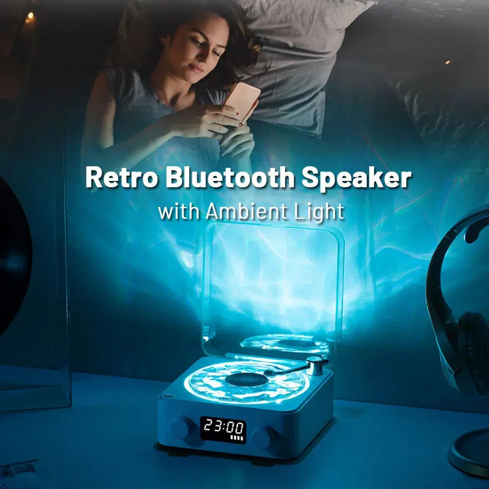 Retro Turntable Speaker Wireless Bluetooth-compatible 5.0 Vinyl Record Player Stereo Sound With White Noise RGB Projection Lamp Effect - Unique Unique Unique Retro Turntable Speaker Wireless Bluetooth-compatible 5.0 Vinyl Record Player Stereo Sound With White Noise RGB Projection Lamp Effect