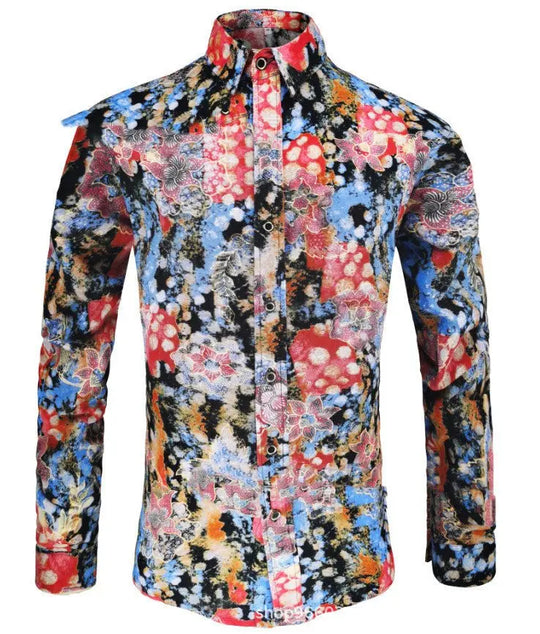 Men's Long-sleeved Shirts Linen Cotton Printing New Products Autumn - Unique Unique Unique Men's Long-sleeved Shirts Linen Cotton Printing New Products Autumn