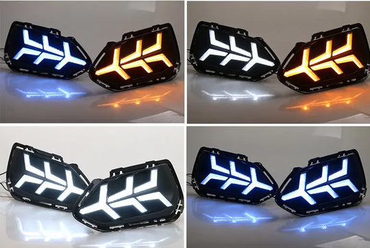 Car modified two-color daytime running lights - Unique Unique Unique Car modified two-color daytime running lights