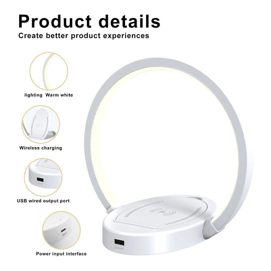 Night Lights Lamp Bluetooth Speaker Table Light With 10W Wireless Charger USB Port Phone Holder With Dynamic Color - Unique Unique Unique Night Lights Lamp Bluetooth Speaker Table Light With 10W Wireless Charger USB Port Phone Holder With Dynamic Color