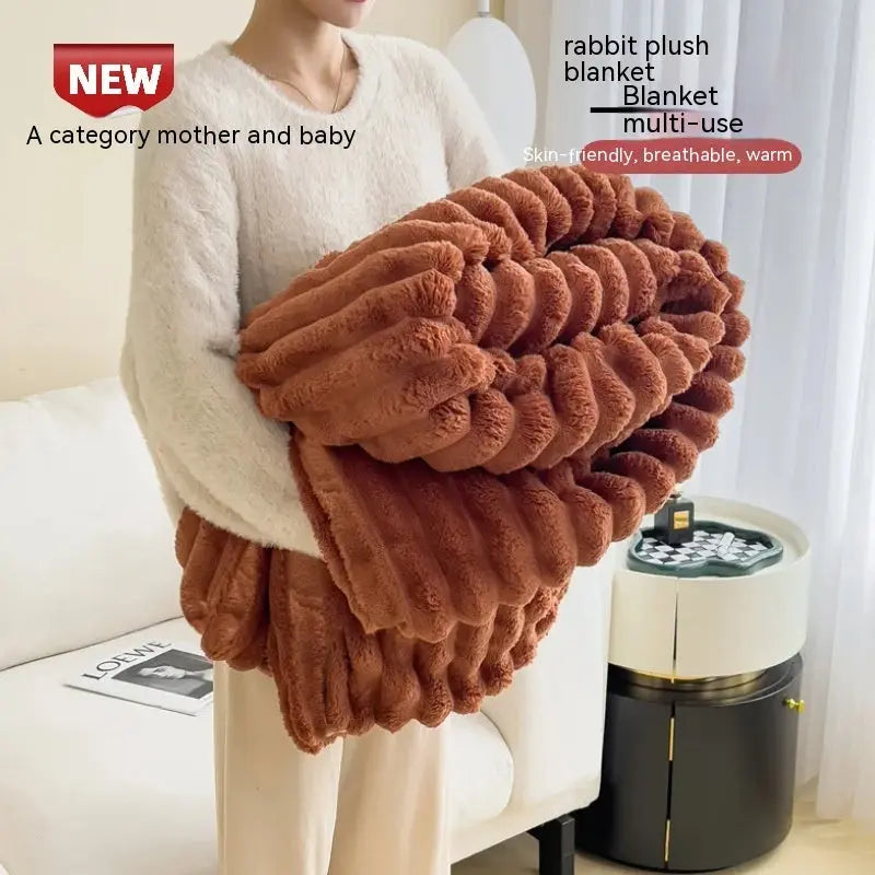 Soft Wind Bubble Velvet Blanket Warm Solid Rabbit Fur Blankets Double-sided Thickening Cover Throw Warm Fur Blanket - Unique Unique Unique Soft Wind Bubble Velvet Blanket Warm Solid Rabbit Fur Blankets Double-sided Thickening Cover Throw Warm Fur Blanket