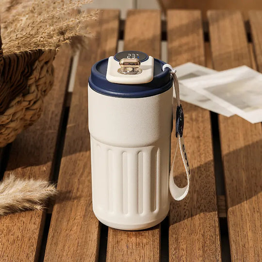 Smart Digital Thermal Bottle Portable Coffee Mug Stainless Steel Water Bottle In-Car Insulated Cup Keep Cold Vacuum Flasks 450ml - Unique Unique Unique Smart Digital Thermal Bottle Portable Coffee Mug Stainless Steel Water Bottle In-Car Insulated Cup Keep Cold Vacuum Flasks 450ml