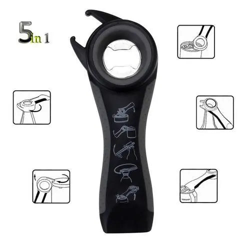 5 in 1 Creative Multifunction Stainless Steel Can Opener Beer Bottle Opener - Unique Unique Unique 5 in 1 Creative Multifunction Stainless Steel Can Opener Beer Bottle Opener