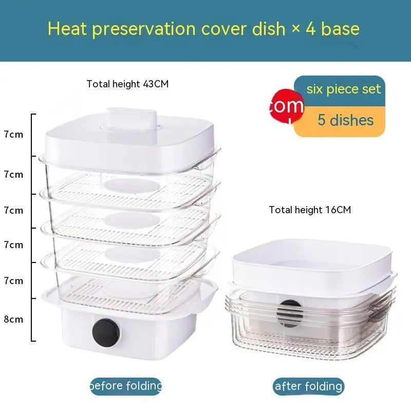 Multi-layer Dish Cover Heat Preservation Kitchen Cover Dining Table Leftover Storage Box Transparent Stack Cooking Hood Steamer - Unique Unique Unique Multi-layer Dish Cover Heat Preservation Kitchen Cover Dining Table Leftover Storage Box Transparent Stack Cooking Hood Steamer