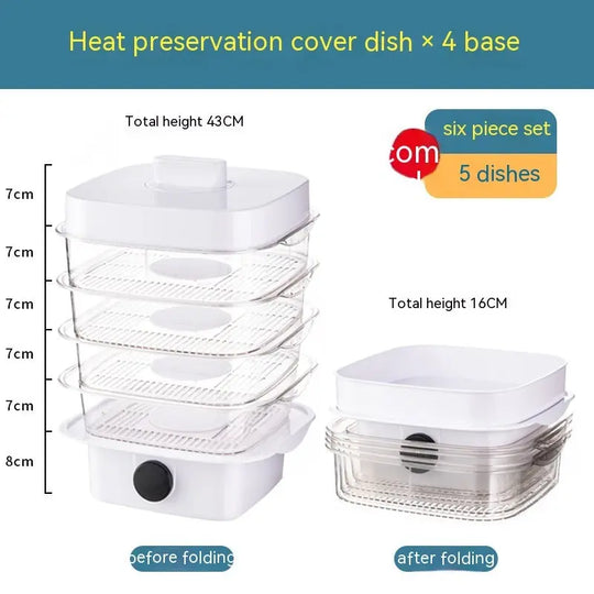 Multi-layer Dish Cover Heat Preservation Kitchen Cover Dining Table Leftover Storage Box Transparent Stack Cooking Hood Steamer - Unique Unique Unique Multi-layer Dish Cover Heat Preservation Kitchen Cover Dining Table Leftover Storage Box Transparent Stack Cooking Hood Steamer