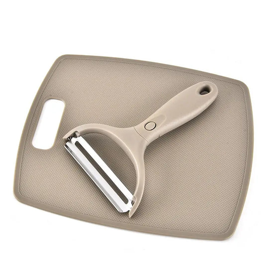Stainless Steel Cutter Set Three Piece Set Wheat Straw Chopping Board Fruit Knife Peeler Combined Kitchen Tools - Unique Unique Unique Stainless Steel Cutter Set Three Piece Set Wheat Straw Chopping Board Fruit Knife Peeler Combined Kitchen Tools