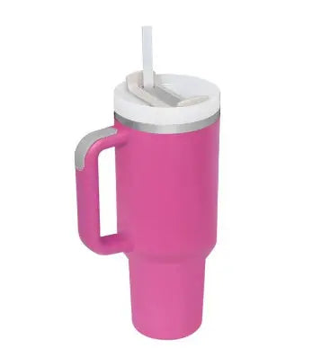 40 Oz Tumbler With Handle Straw Insulated, Stainless Steel Spill Proof Vacuum Coffee Cup Tumbler With Lid Tapered Mug Gifts For Valentine Lover Suitable For Car Gym Office Travel Unique