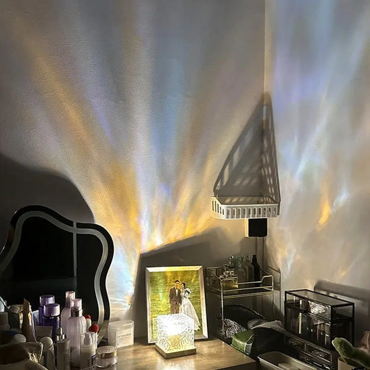 LED Water Ripple Ambient Night Light USB Rotating Projection Crystal Table Lamp RGB Dimmable Home Decoration 16 Color Gifts - Unique Unique Unique LED Water Ripple Ambient Night Light USB Rotating Projection Crystal Table Lamp RGB Dimmable Home Decoration 16 Color Gifts