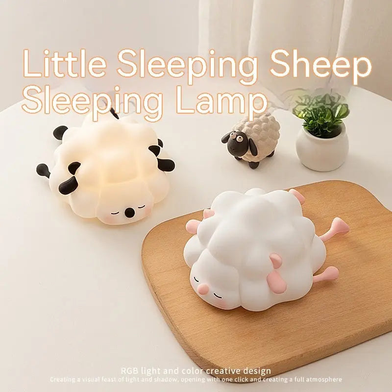 Cute Silicone Night Lights Sheep Cartoon Bedroom Lamp For Children's Room Decor Rechargeable Timing Dimming Sleep Night Light - Unique Unique Unique Cute Silicone Night Lights Sheep Cartoon Bedroom Lamp For Children's Room Decor Rechargeable Timing Dimming Sleep Night Light
