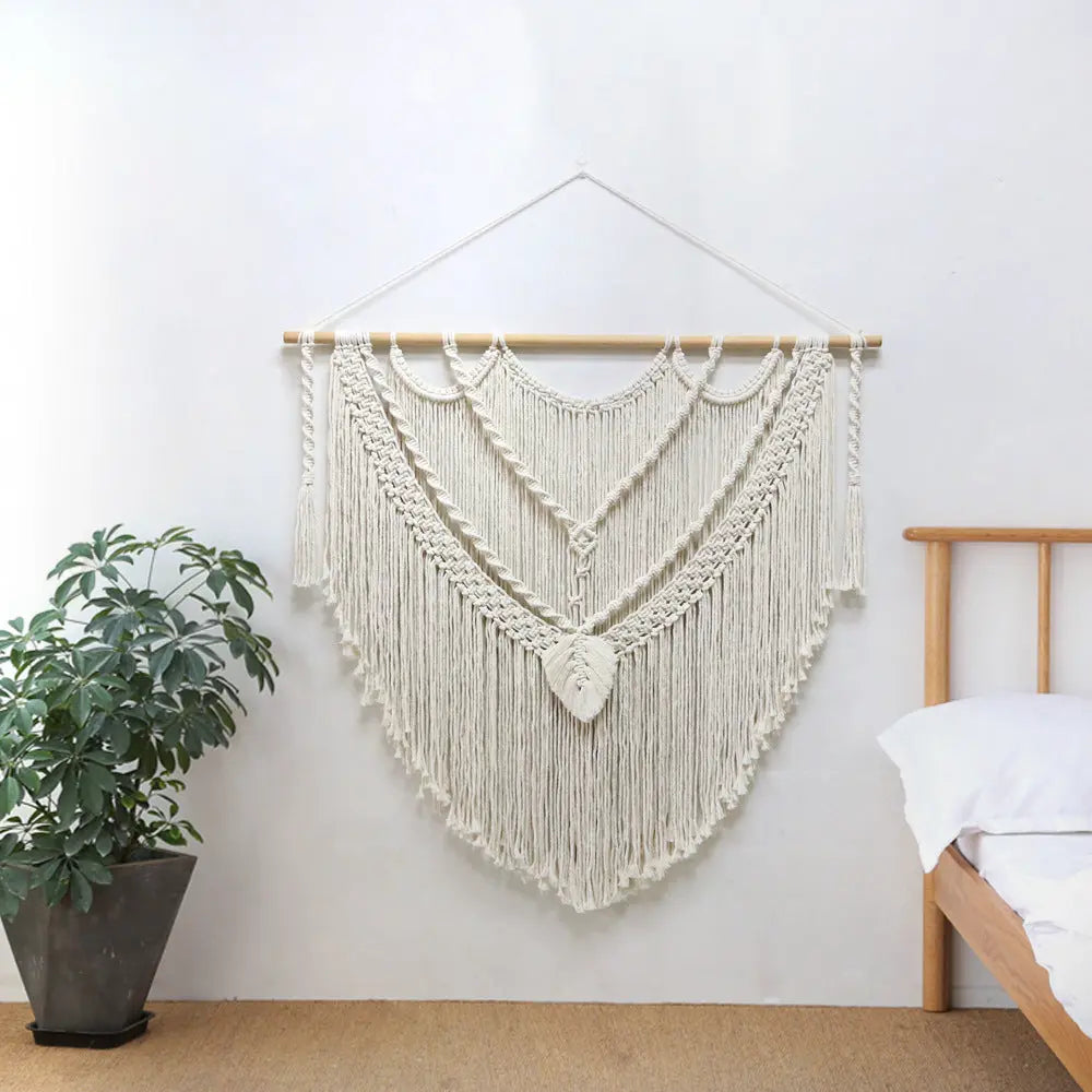 Room Decor Hand Woven Tapestry Wall Curtains With Bohemian Leaves - Unique Unique Unique Room Decor Hand Woven Tapestry Wall Curtains With Bohemian Leaves