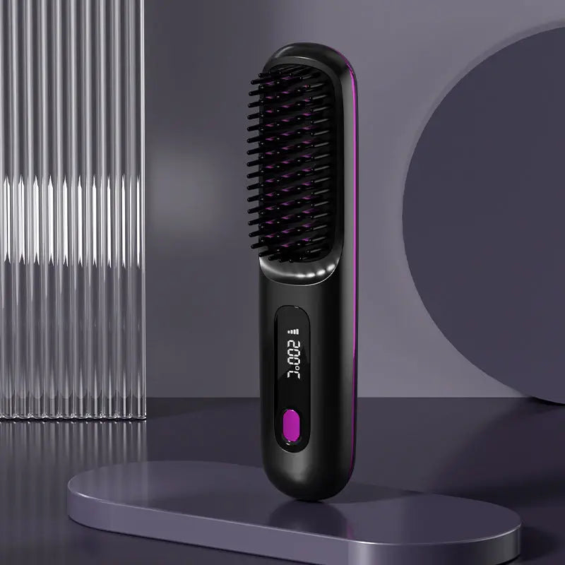 2 In 1 Straight Hair Comb Wireless Hair Straightener Brush Hair Fast Heating Portable Hot Curler USB Charging - Unique Unique Unique 2 In 1 Straight Hair Comb Wireless Hair Straightener Brush Hair Fast Heating Portable Hot Curler USB Charging