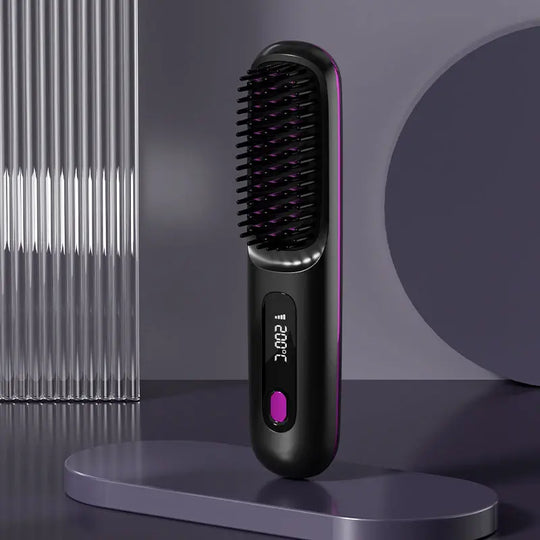 2 In 1 Straight Hair Comb Wireless Hair Straightener Brush Hair Fast Heating Portable Hot Curler USB Charging - Unique Unique Unique 2 In 1 Straight Hair Comb Wireless Hair Straightener Brush Hair Fast Heating Portable Hot Curler USB Charging