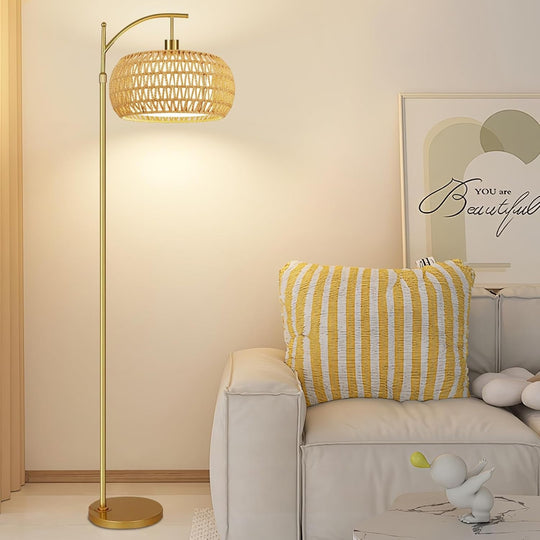 CommercialGrade Brass Arc Floor Lamp With RemoteControl-2