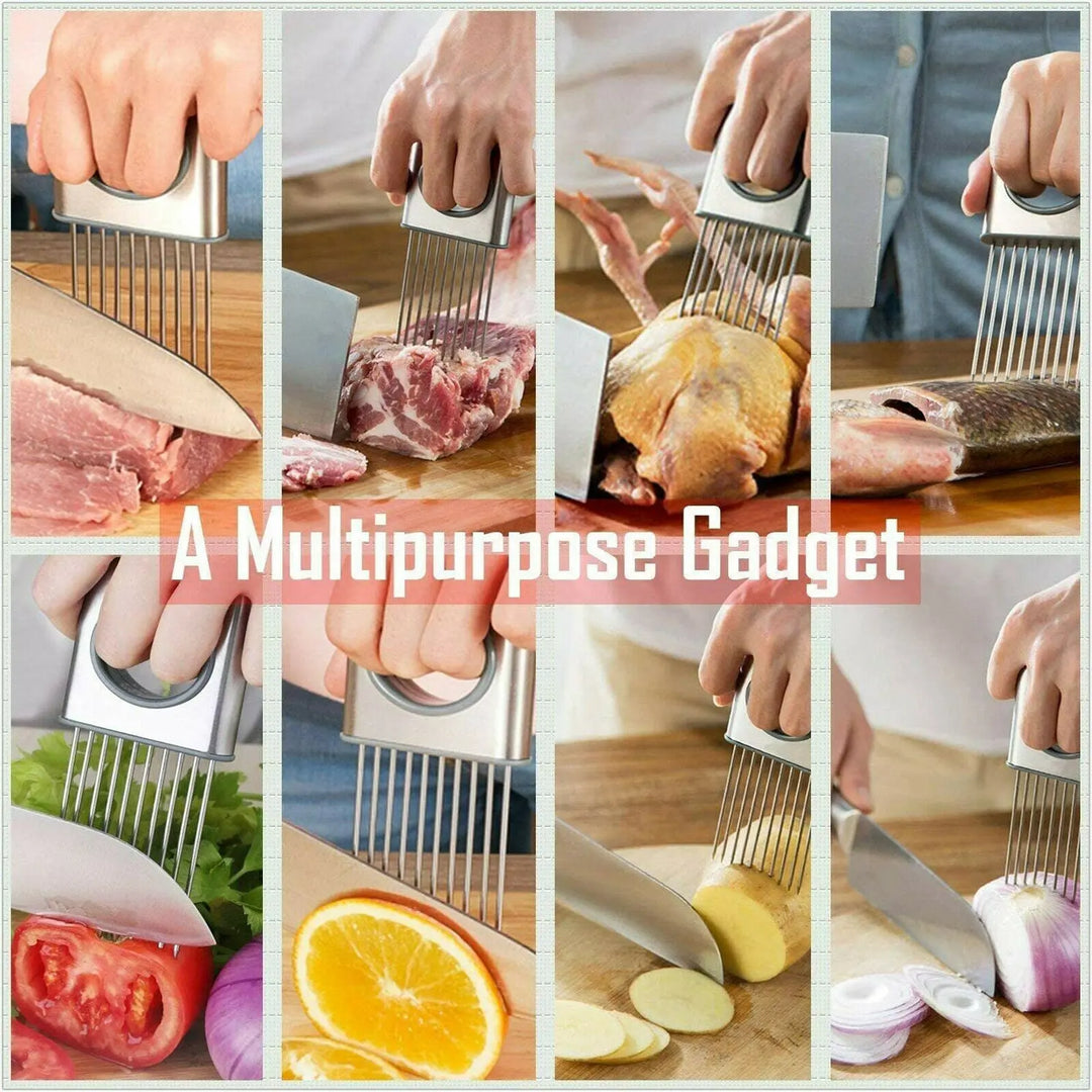 Onion Holder Slicer Vegetable tools Tomato Cutter Stainless Steel Kitchen Gadget - Unique Unique Unique Onion Holder Slicer Vegetable tools Tomato Cutter Stainless Steel Kitchen Gadget