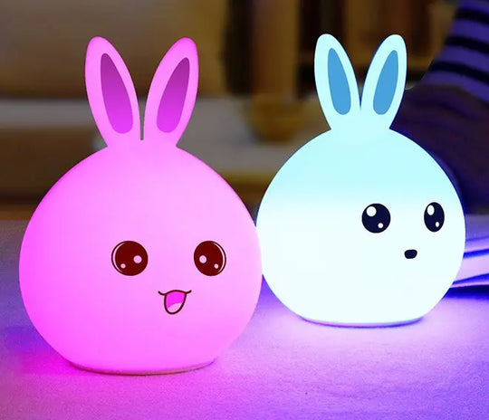Cute Night Light Animal Rabbit Night lamps Touch Sensor Silicone LED Colorful Lights - Unique Unique Unique Cute Night Light Animal Rabbit Night lamps Touch Sensor Silicone LED Colorful Lights