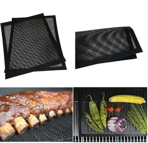 BBQ Non-stick Teflon Mesh Grill Heat Resistance Improve Thermal Conductivity Mats Use In Gas, Charcoal Electric Barbecue - Unique Unique Unique BBQ Non-stick Teflon Mesh Grill Heat Resistance Improve Thermal Conductivity Mats Use In Gas, Charcoal Electric Barbecue