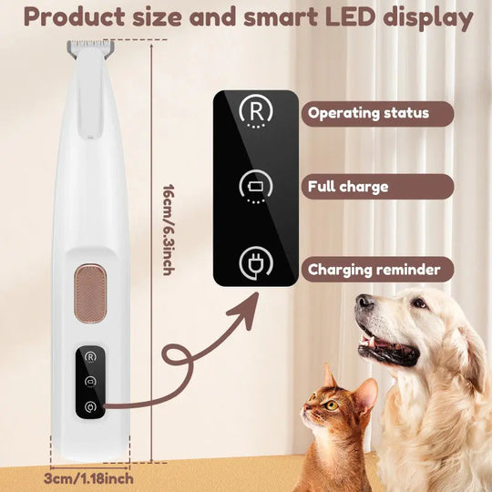 Pets Dog Paw Trimmer With LED Light Fully Waterproof Pet Hair Trimmer With LED Display Dog Clippers For Grooming Widen Blade - Unique Unique Unique Pets Dog Paw Trimmer With LED Light Fully Waterproof Pet Hair Trimmer With LED Display Dog Clippers For Grooming Widen Blade