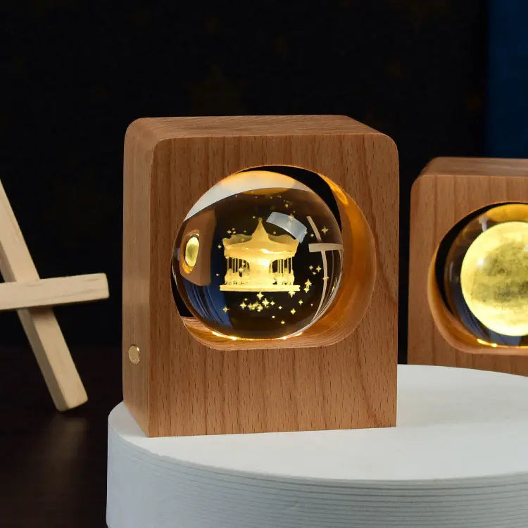 Beech Crystal Ball Night Light 3D Laser Engraving Elk Jellyfish LED Nightlights USB Dimmable Lamp For Bedroom Decoration Gifts Home Decor - Unique Unique Unique Beech Crystal Ball Night Light 3D Laser Engraving Elk Jellyfish LED Nightlights USB Dimmable Lamp For Bedroom Decoration Gifts Home Decor