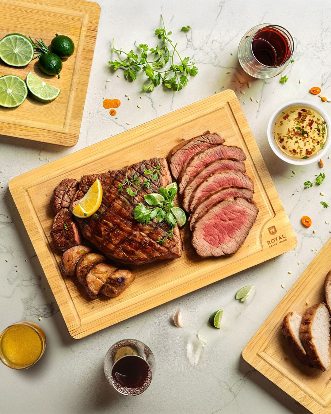 Cutting Board Set of 4, Bamboo-3