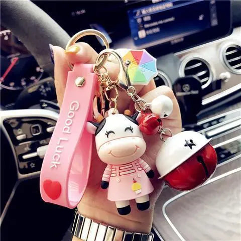 Korean Creative Trending Cute Cow Keychain Girl Heart Cartoon Doll Key Chain Simple Children Gift - Unique Unique Unique Korean Creative Trending Cute Cow Keychain Girl Heart Cartoon Doll Key Chain Simple Children Gift