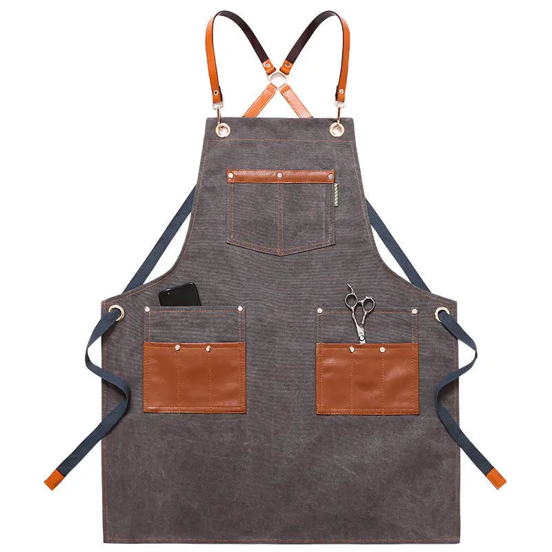 Apron Work Denim Barber Milk Tea Shop Baking Floral Restaurant Work Clothes Men And Women Art - Unique Unique Unique Apron Work Denim Barber Milk Tea Shop Baking Floral Restaurant Work Clothes Men And Women Art